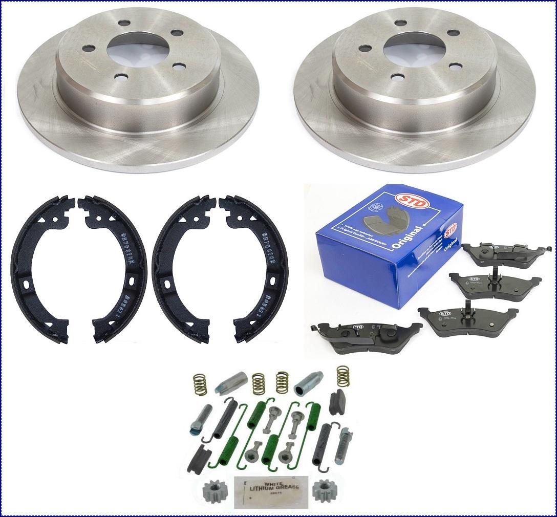 2 DISCHI FRENO PASTIGLIE FRENI FRENO A MANO MOLLE JEEP GRAND CHEROKEE 1999-2004